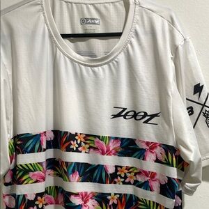 Zoot White Floral Short Sleeve Tee